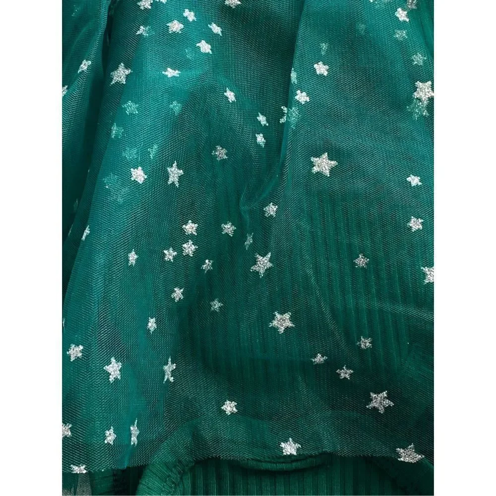 LITTLE ME BABY GIRL 9 MONTH “JOY” GREEN Bodysuit Dress with Matching Headband